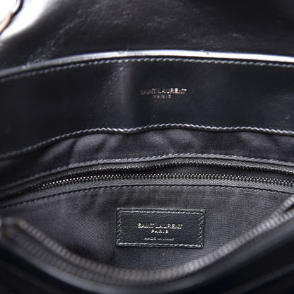 Saint Laurent Calfskin Y Quilted Monogram Medium Loulou Chain Satchel Black 8 of 10