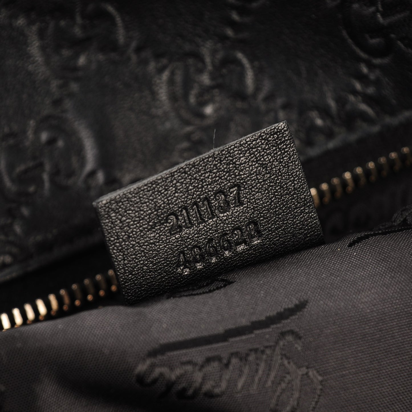 Guccissima Medium Zippered Shopping Tote Black