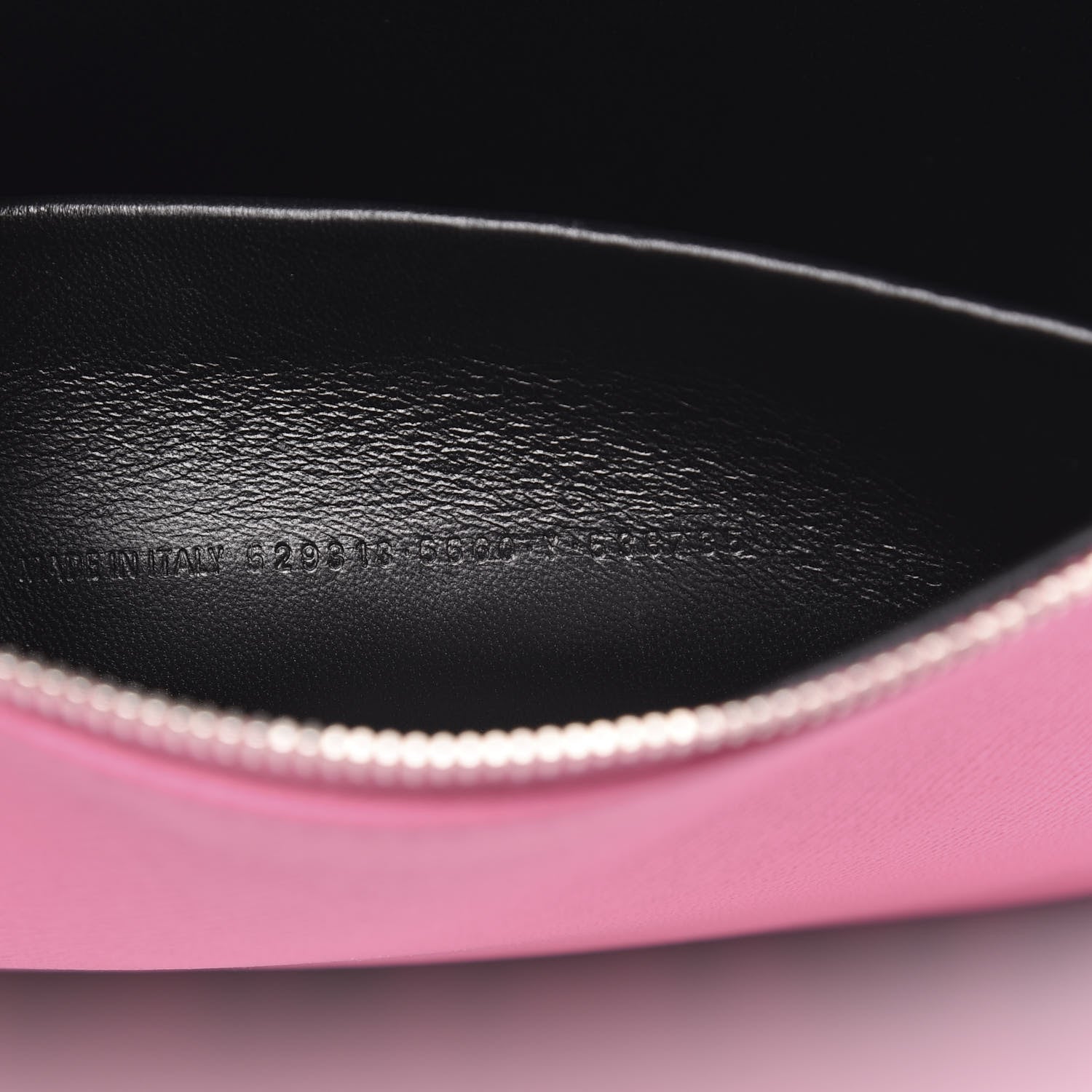 Balenciaga Signature Grained Calfskin Large Ville Zip Pouch Rose Bubblegum Black 7 of 9