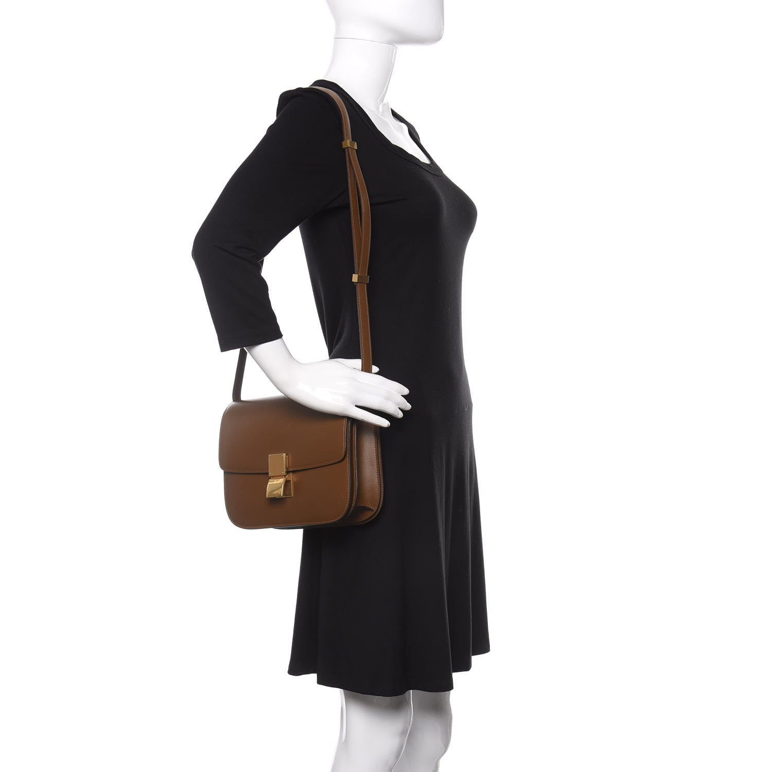 Celine Box Calfskin Medium Classic Box Flap Bag Camel 2 of 17