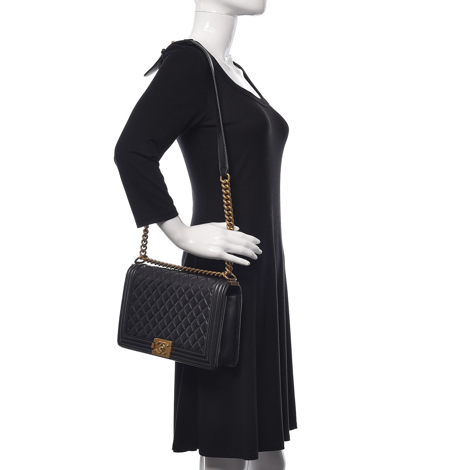 Chanel Lambskin Quilted New Medium Boy Flap Black 2 of 10