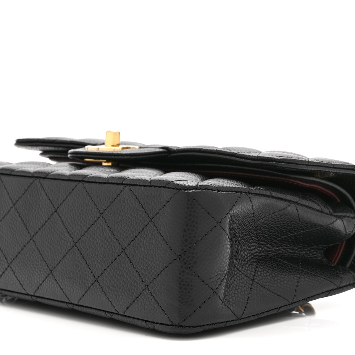 Caviar Quilted Small Double Flap Black