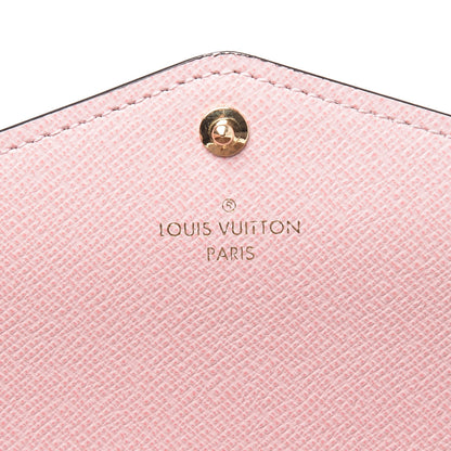 Louis Vuitton Damier Ebene Sarah Wallet NM Rose Ballerine 6 of 6