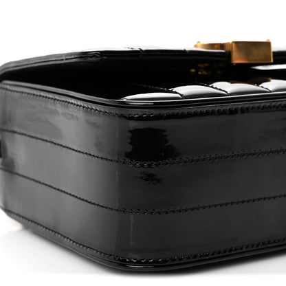 Saint Laurent Patent Calfskin Matelasse Monogram Small Vicky Chain Bag Black 9 of 10
