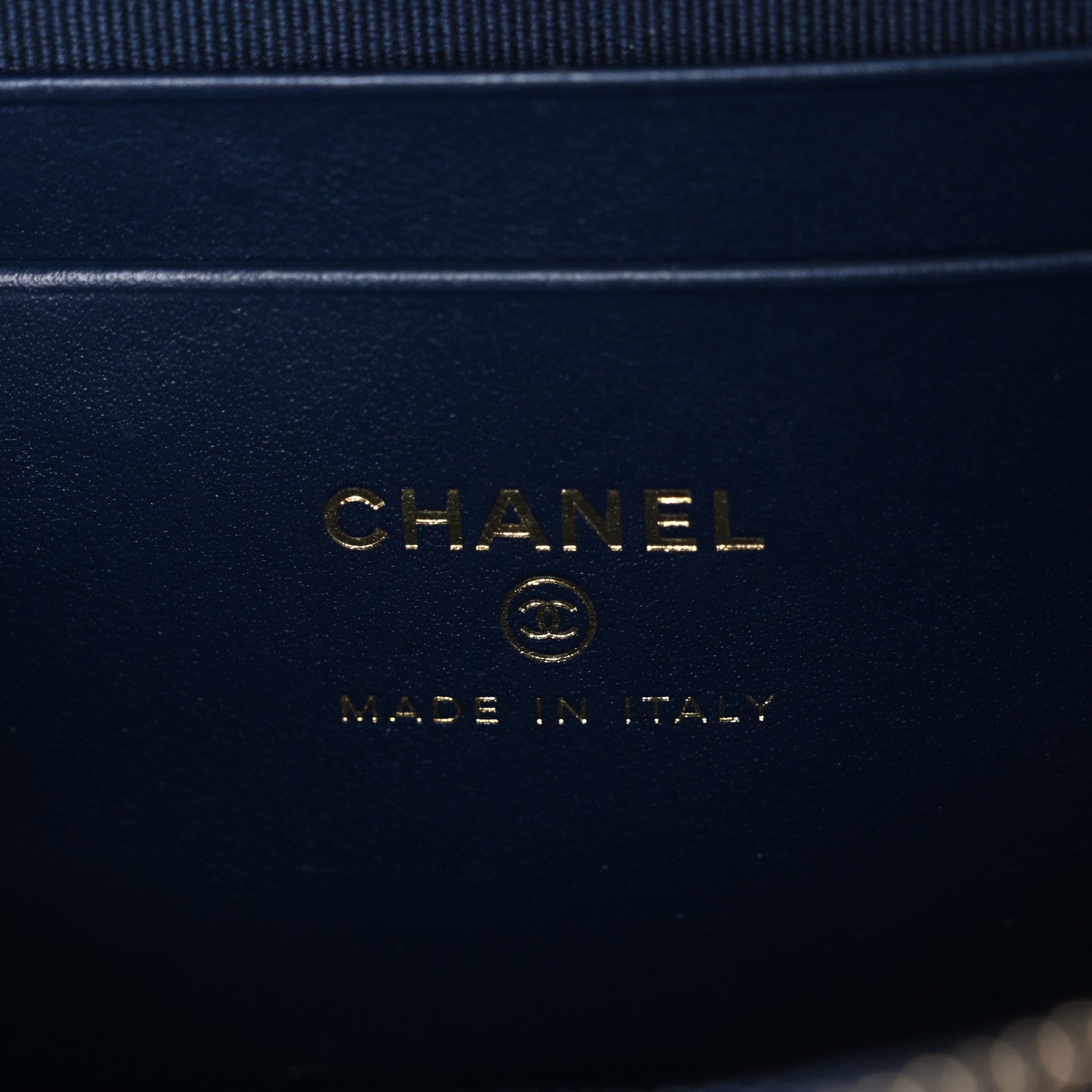 Chanel Caviar Quilted Top Handle Slim Vanity With Chain Navy 6 of 10
