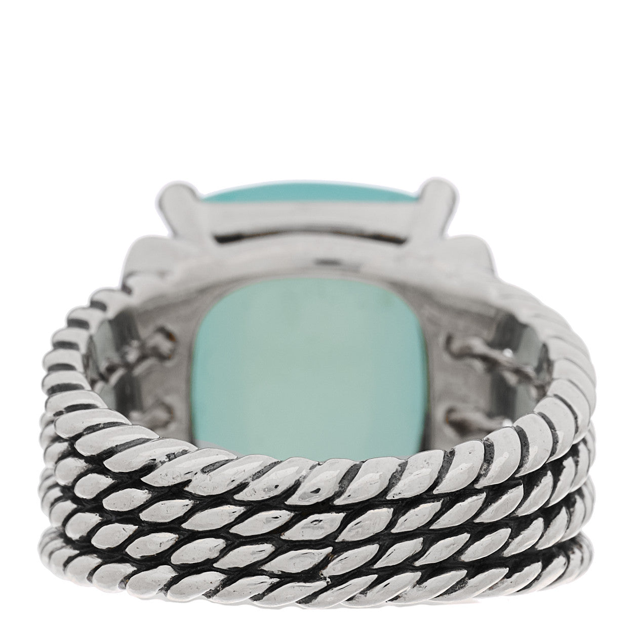 Sterling Silver Diamond Chalcedony 16mm Wheaton Ring 56 7.75