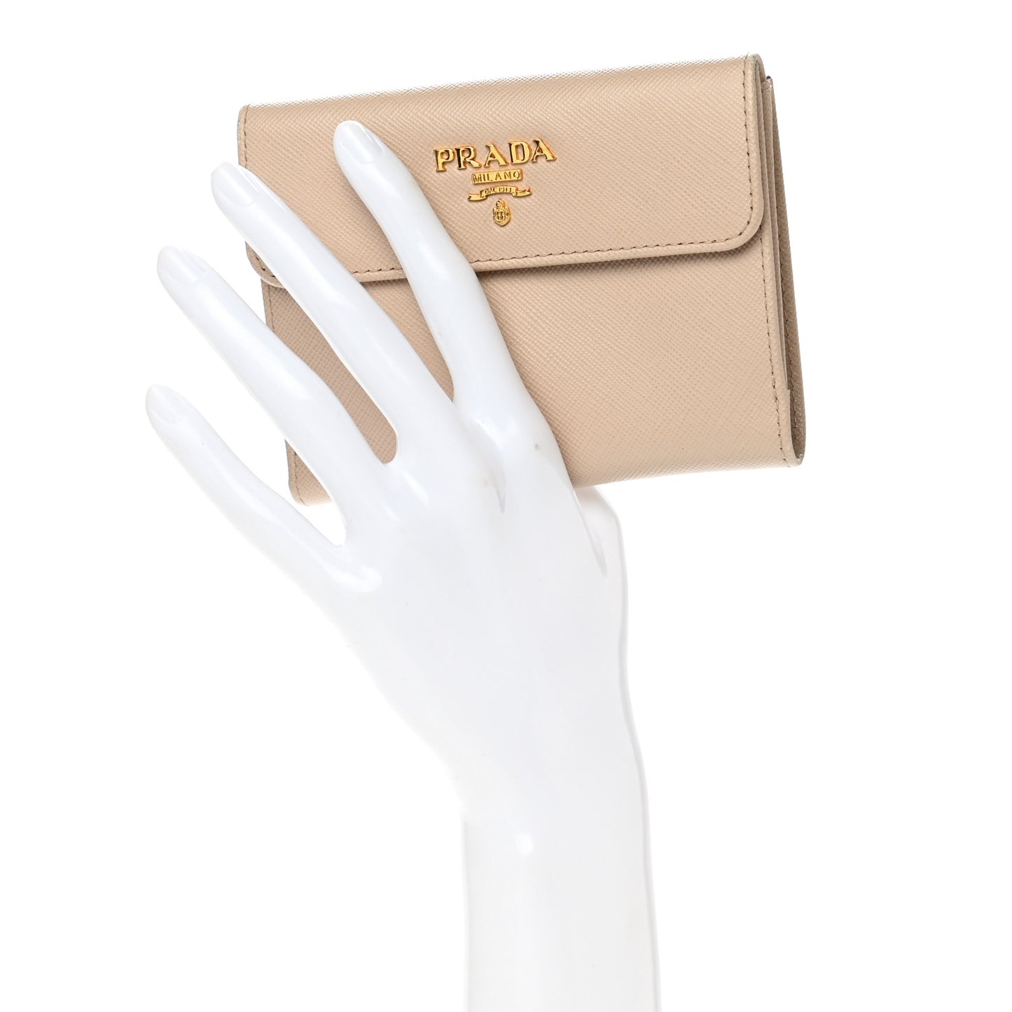 Saffiano Compact Flap Wallet Cammeo