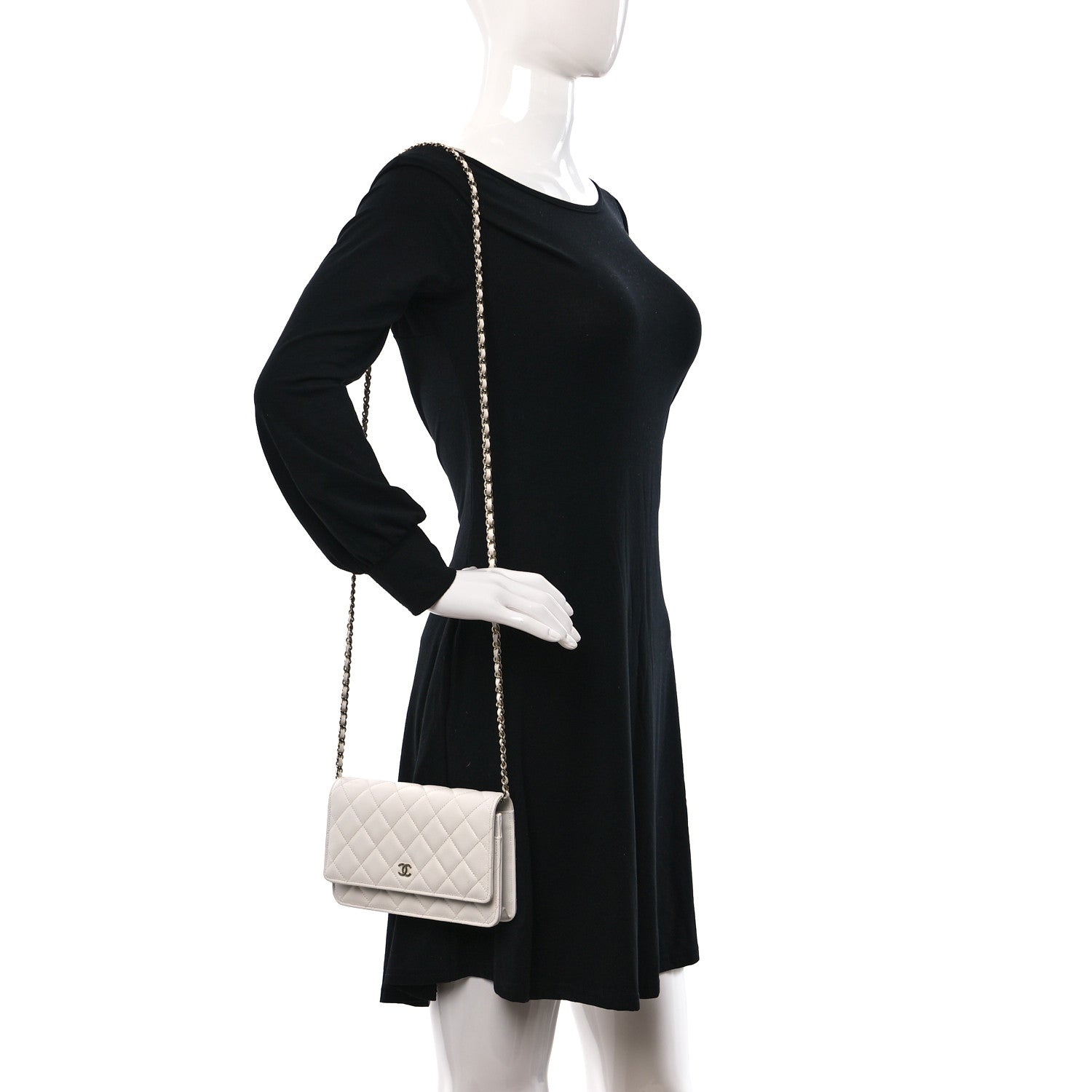 Chanel Caviar Quilted Wallet On Chain WOC White 2 of 12