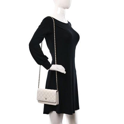 Chanel Caviar Quilted Wallet On Chain WOC White 2 of 12