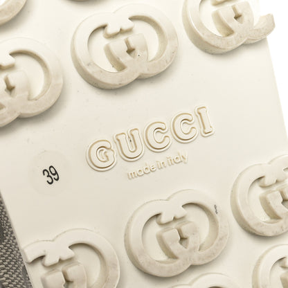 Gucci Cubic Rubber GG Monogram Womens Interlocking G Platform 42mm Slide Sandals 39 Beige Ebony 6 of 7
