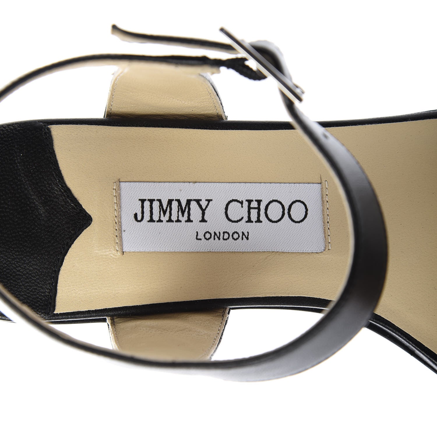 Jimmy Choo Calfskin Crystal Sandal Flats 37 Black 7 of 9