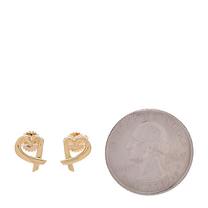Tiffany 18K Yellow Gold Mini Paloma Picasso Loving Heart Earrings 8 of 10