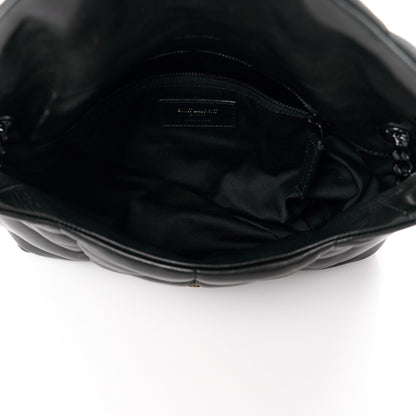 Saint Laurent Lambskin Quilted Monogram Monochrome Small Loulou Puffer Chain Satchel Black 5 of 12