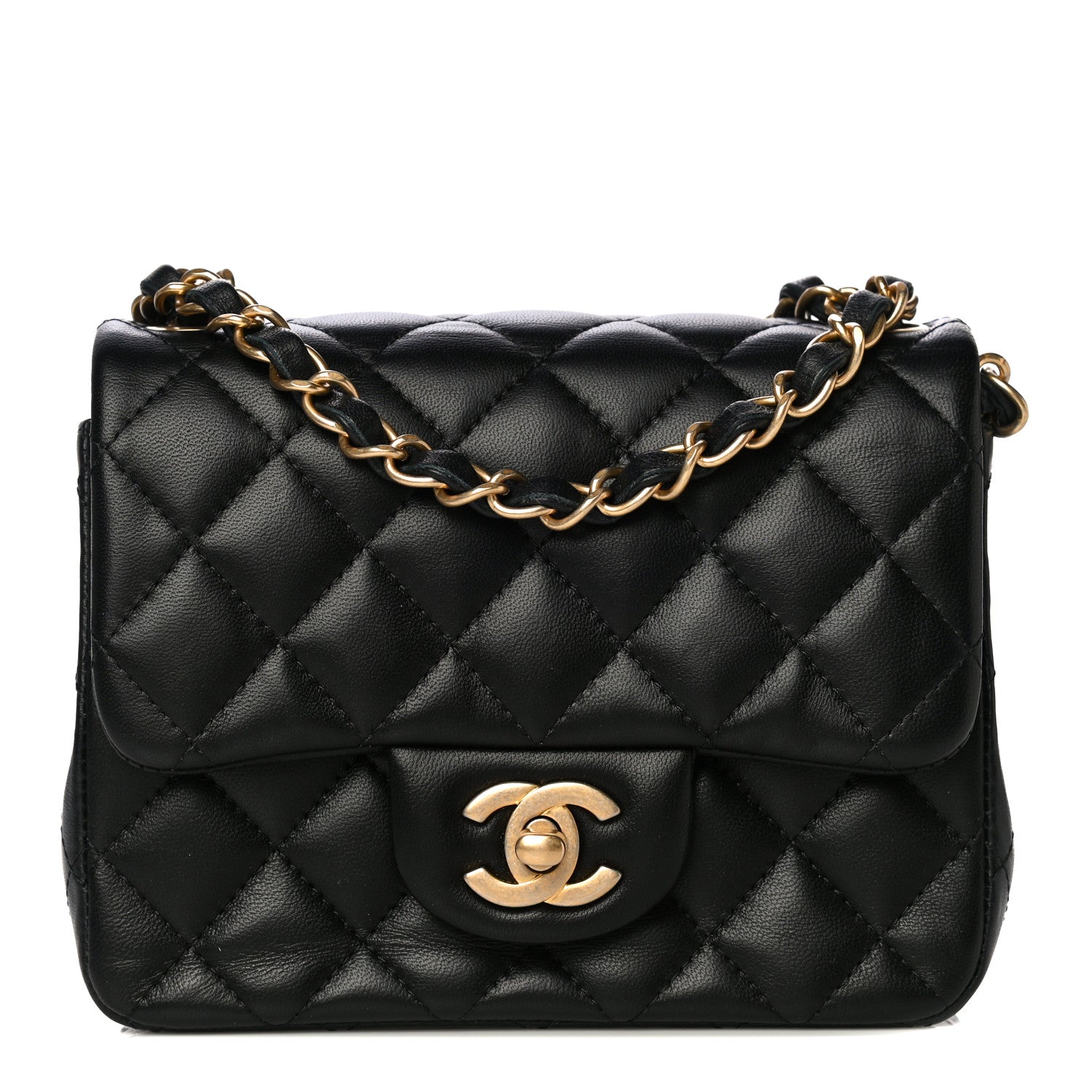 Chanel Lambskin Quilted Mini Square Flap Black 1 of 12