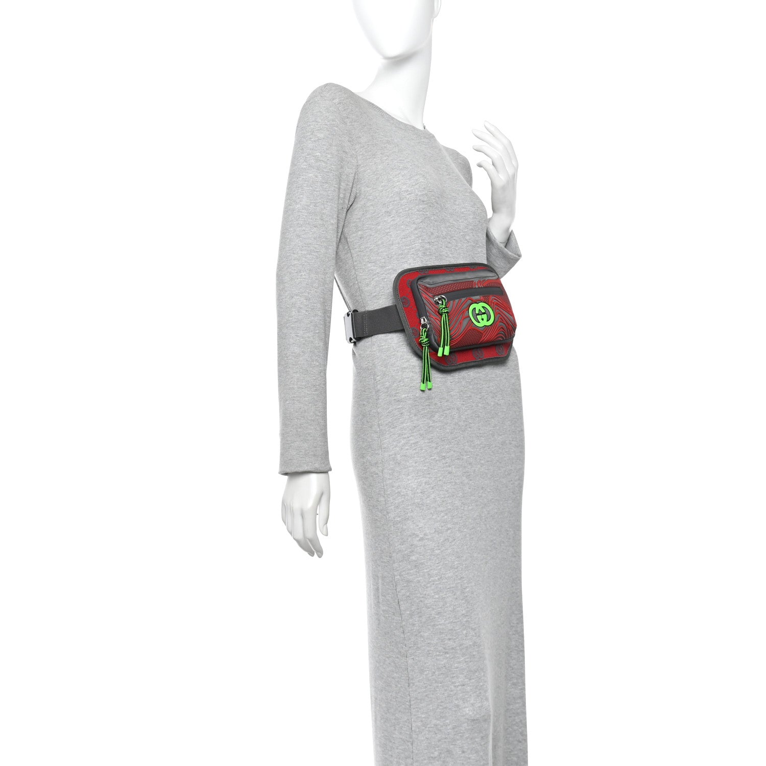 Gucci Jersey GG Monogram All Over Sporty Belt Bag Green Grey Multicolor 2 of 10