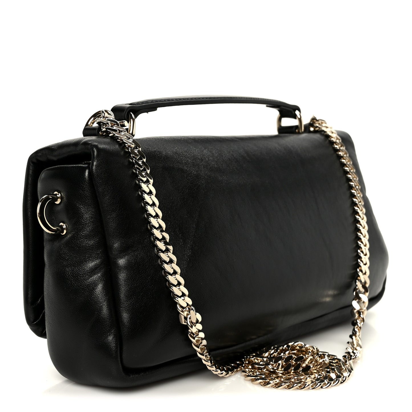 Lambskin Small GG Milano Top Handle Shoulder Bag Black