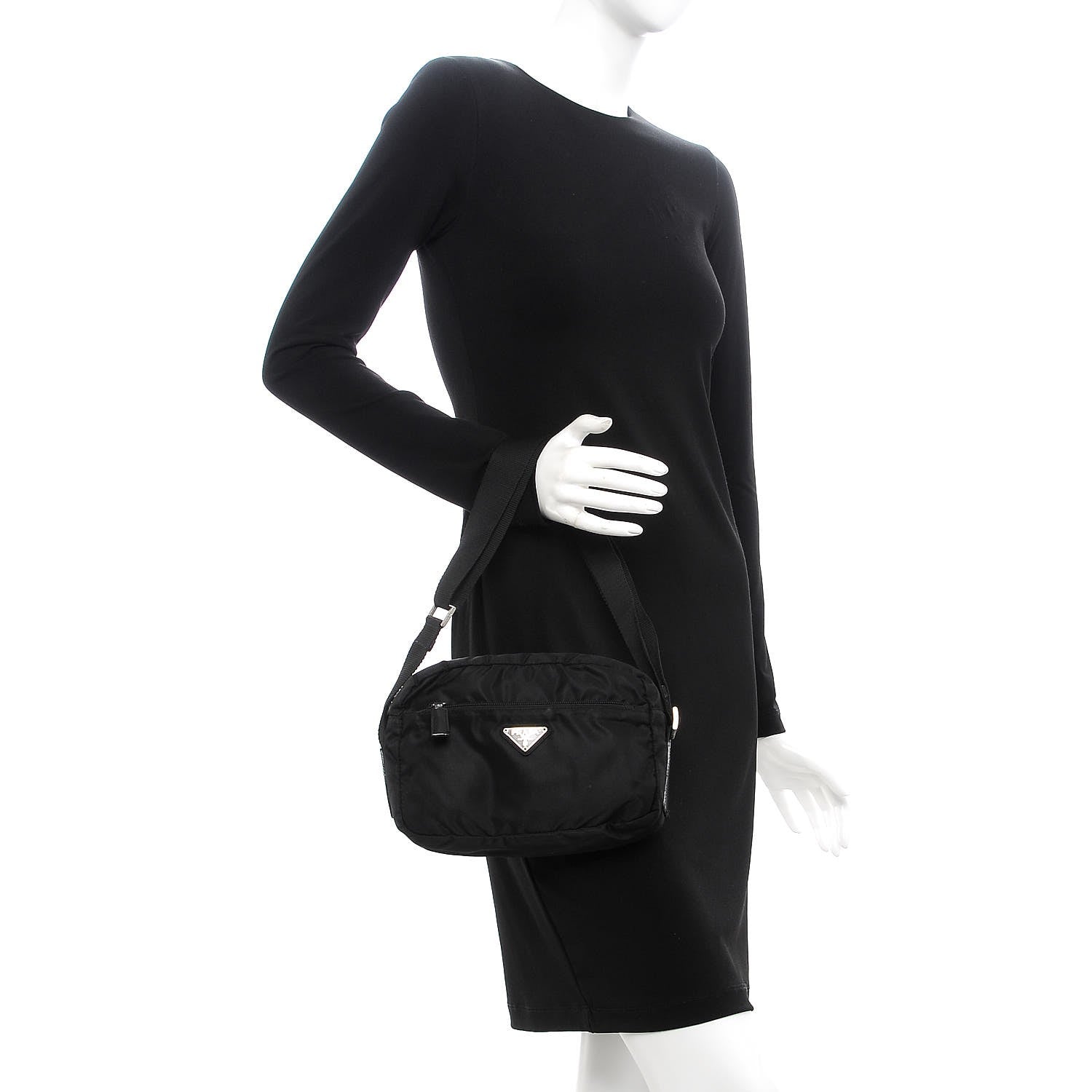 Prada Nylon Vela Small Shoulder Bag Black 3 of 10