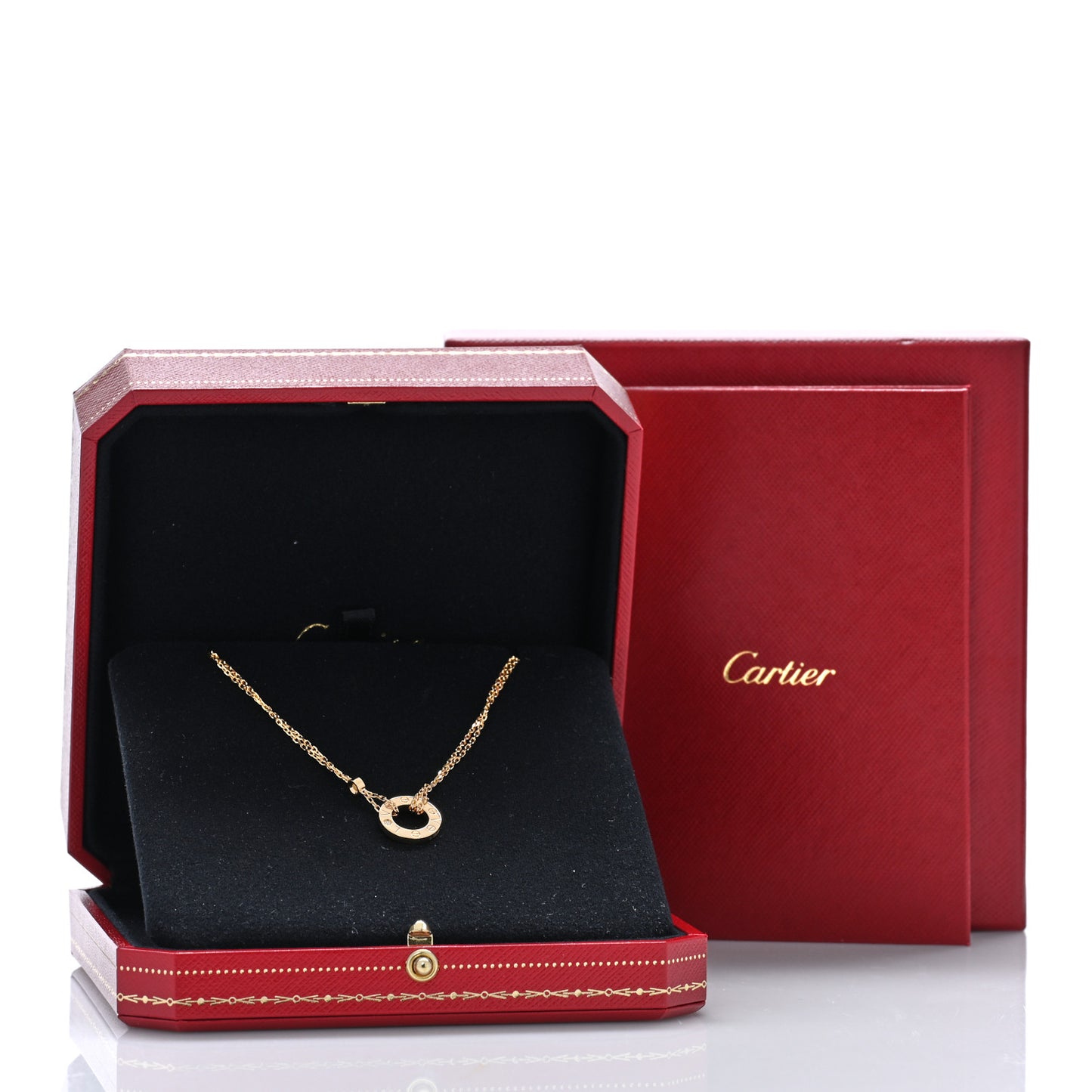 18K Yellow Gold 2 Diamond LOVE Necklace