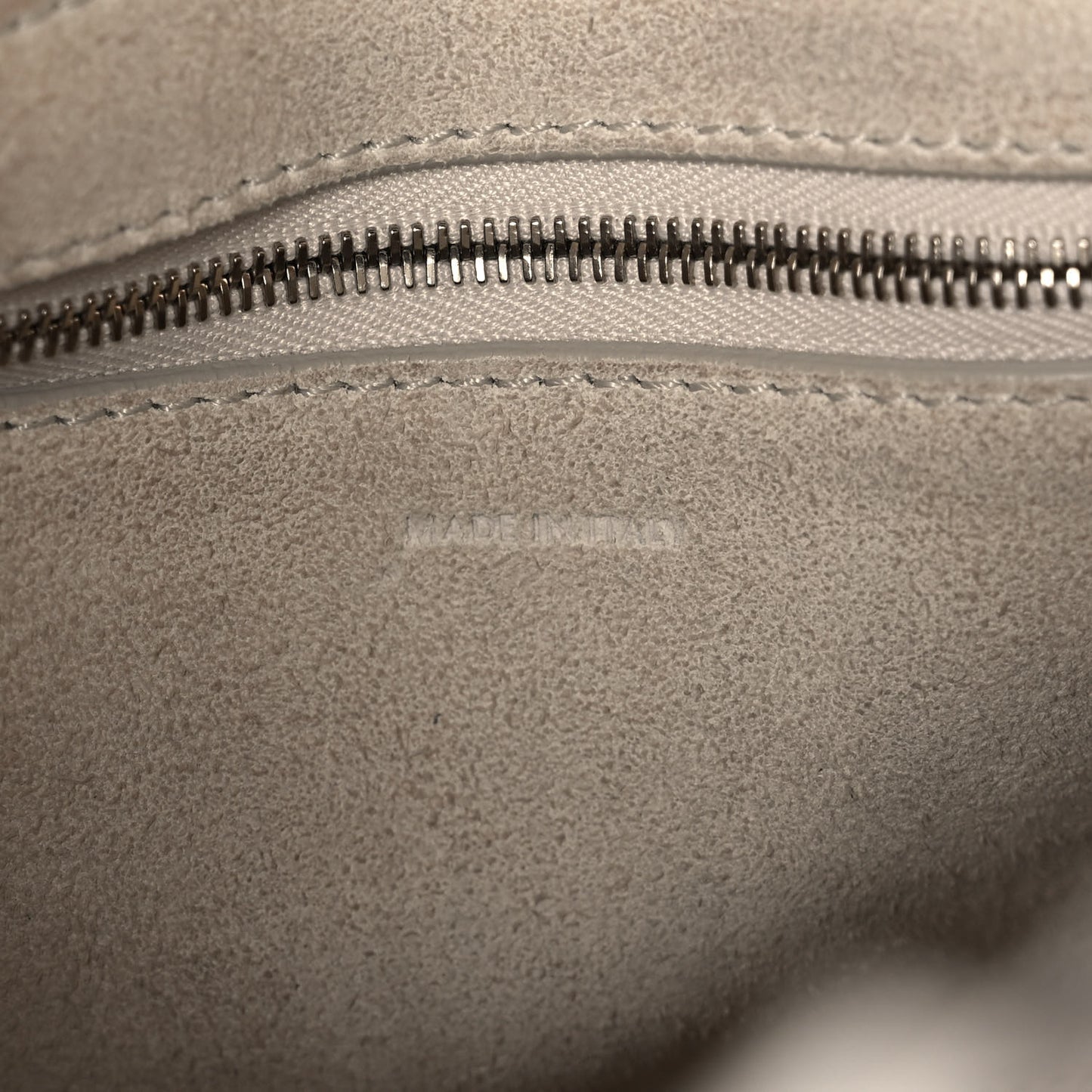 Soft Grained Calfskin Small Sangle Bucket Bag White
