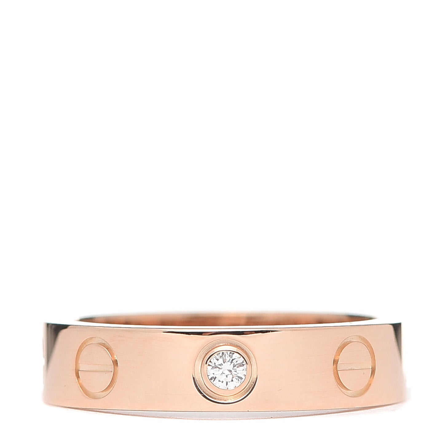 18K Pink Gold Diamond 4mm LOVE Wedding Band Ring 46 3.75