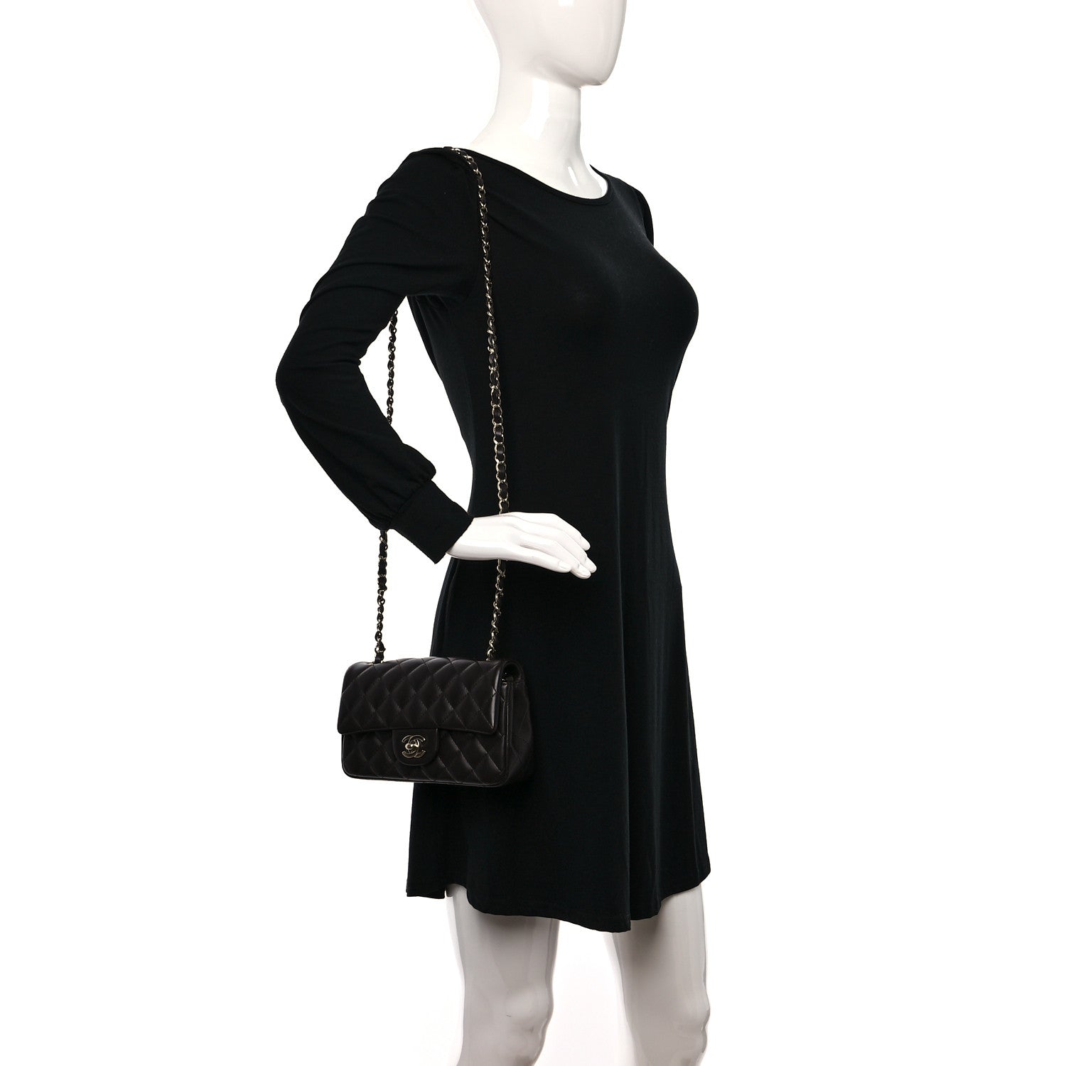 Chanel Lambskin Quilted Mini Rectangular Flap Dark Brown 2 of 11