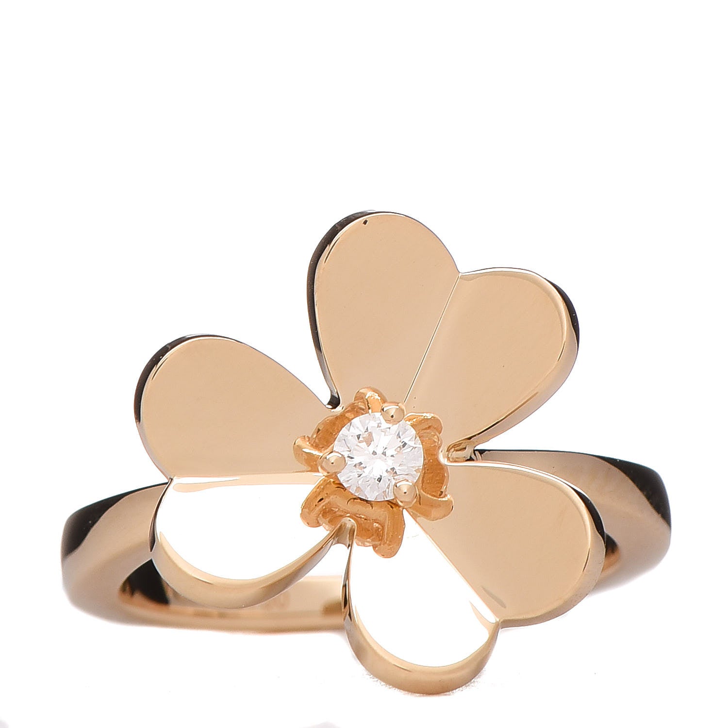 Van Cleef & Arpels 18K Yellow Gold Diamond Small Frivole Ring 50 5.25 1 of 7