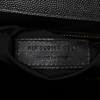 Saint Laurent Grain De Poudre Textured Mixed Matelasse Large Triquilt Monogram Satchel Black 7 of 10