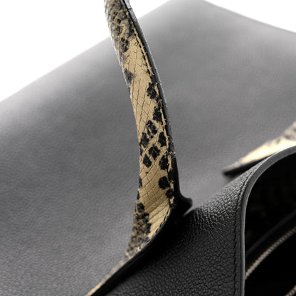 Saint Laurent Grained Calfskin Embossed Python Small Sac De Jour Black 12 of 12