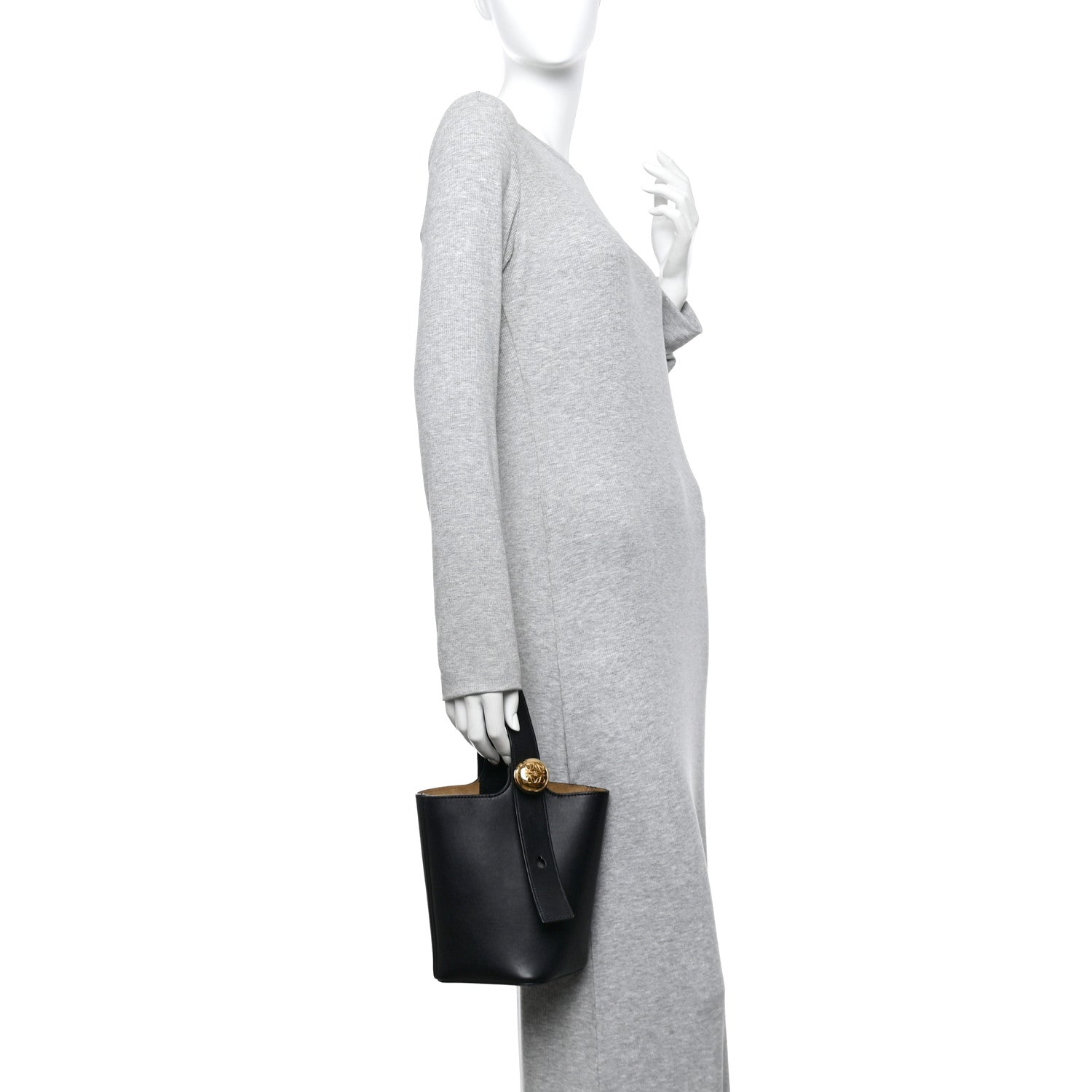 Loewe Soft Grained Calfskin Mini Pebble Bucket Bag Black 2 of 13