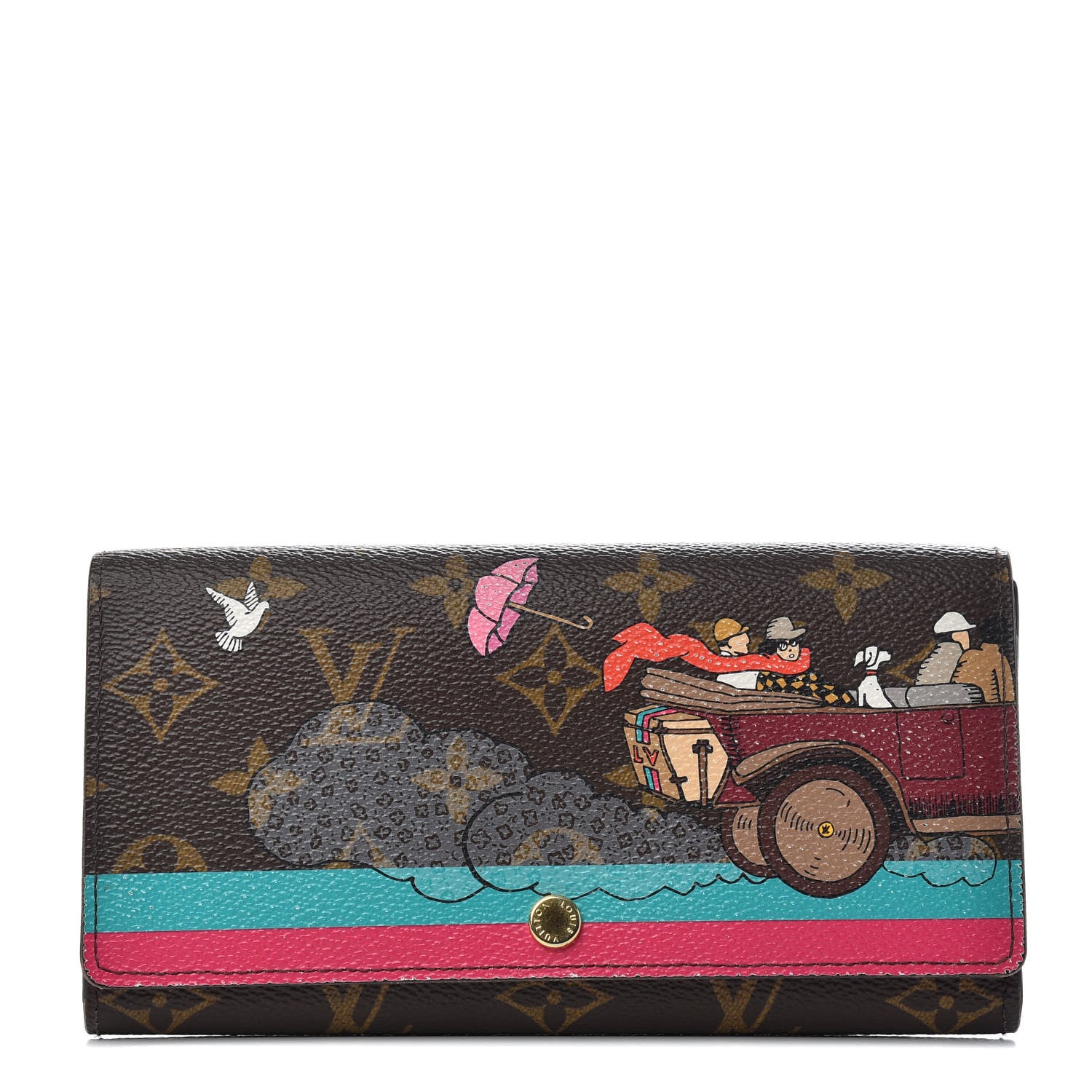 Louis Vuitton Monogram 2015 Christmas Animation Sarah Wallet Hibiscus 1 of 6
