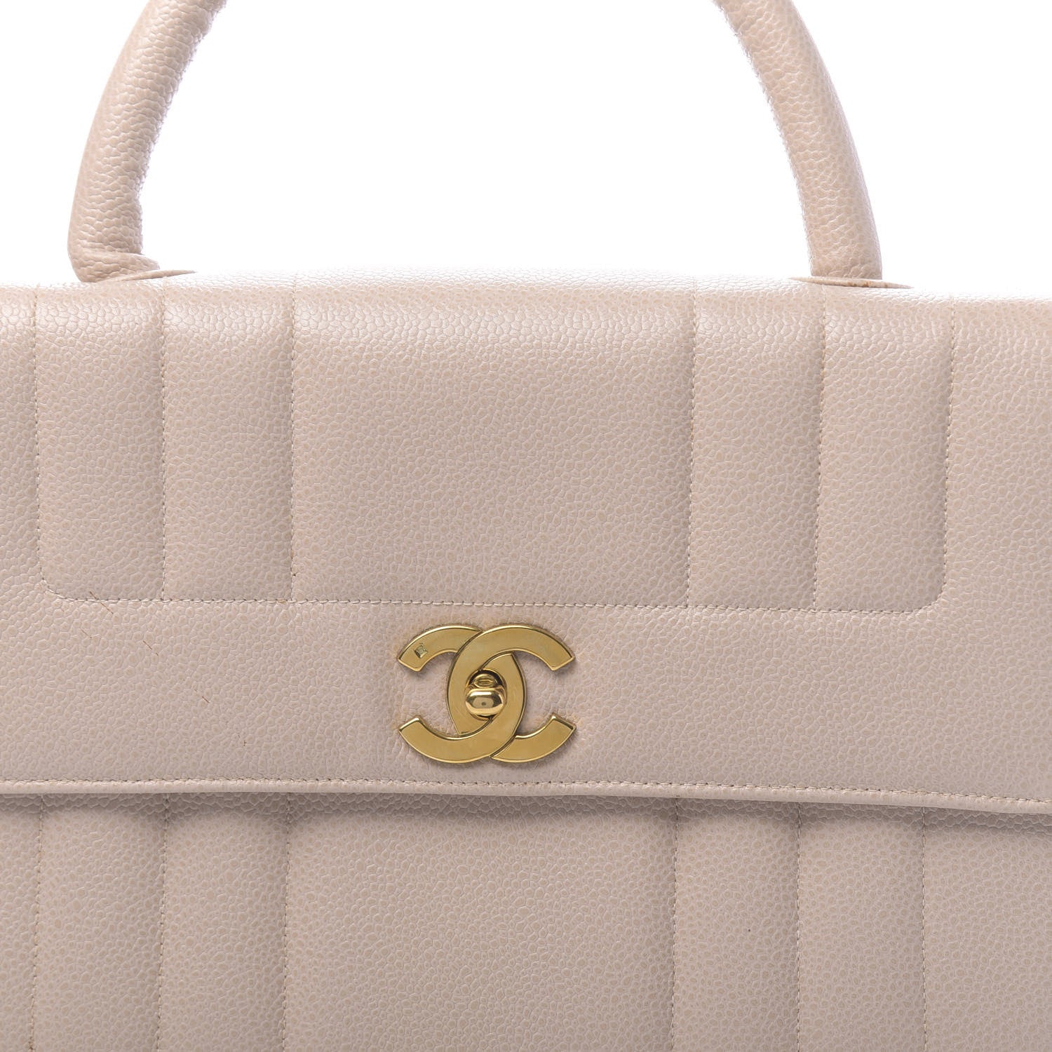 Chanel Caviar Vertical Quilted Kelly Flap Bag Light Beige 12 of 12