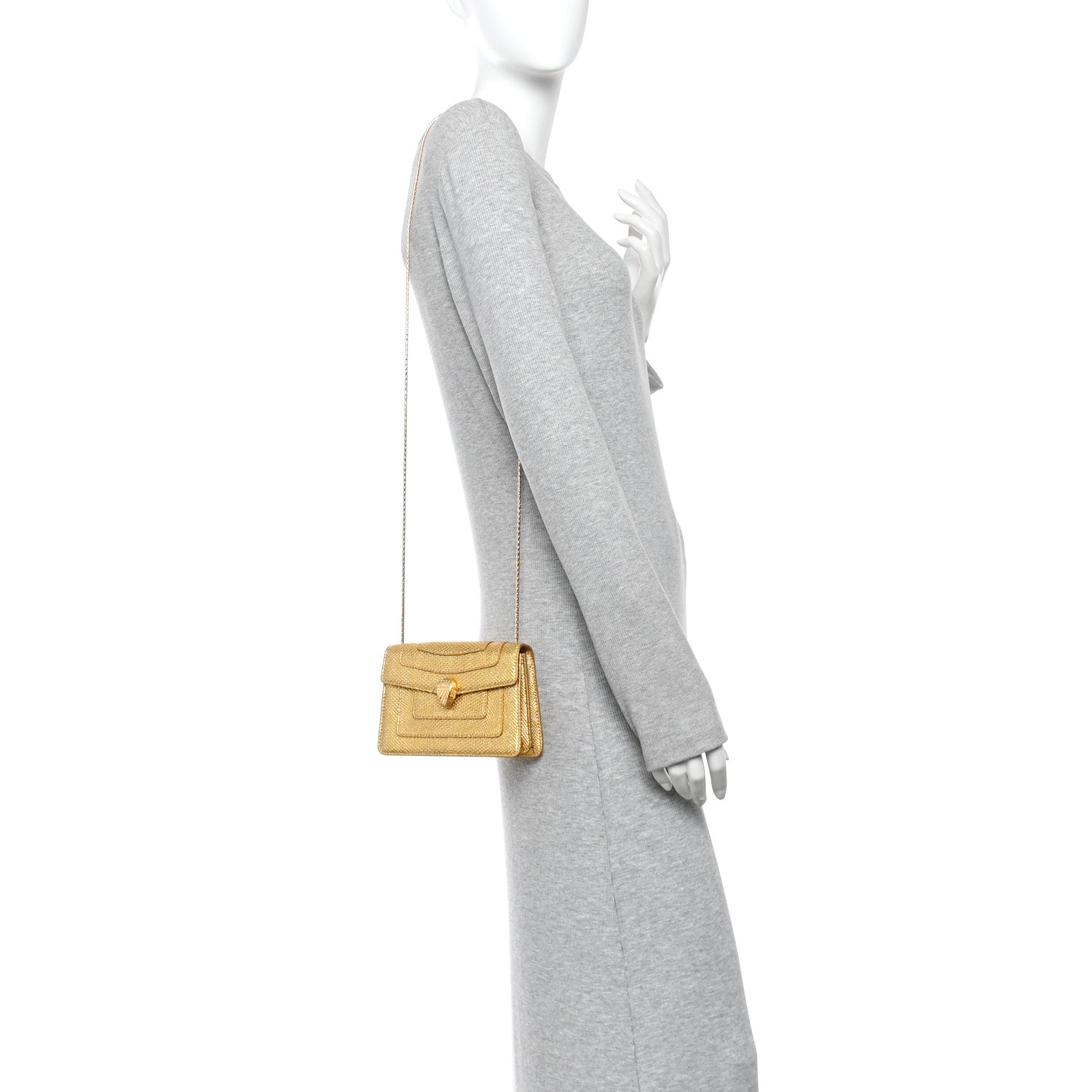 Bulgari Metallic Karung Serpenti Forever Crossbody Gold 2 of 10