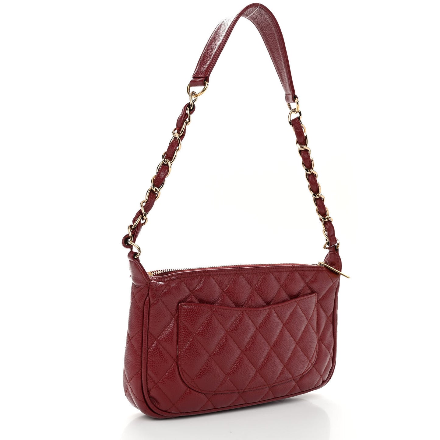 Caviar Quilted Timeless CC Shoulder Bag Red