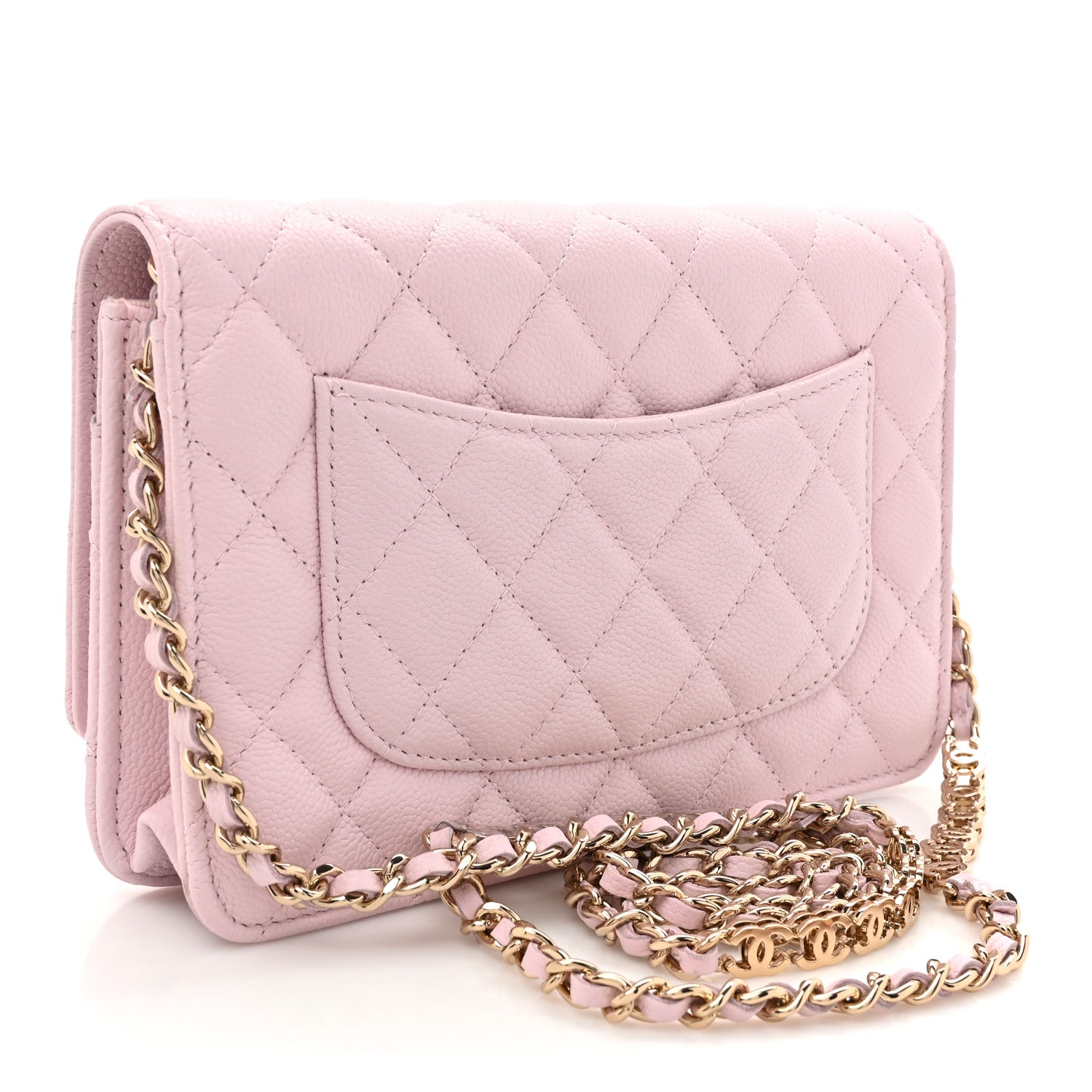 Chanel Caviar Quilted Tiny CC Wallet On Chain WOC Light Pink 3 of 11