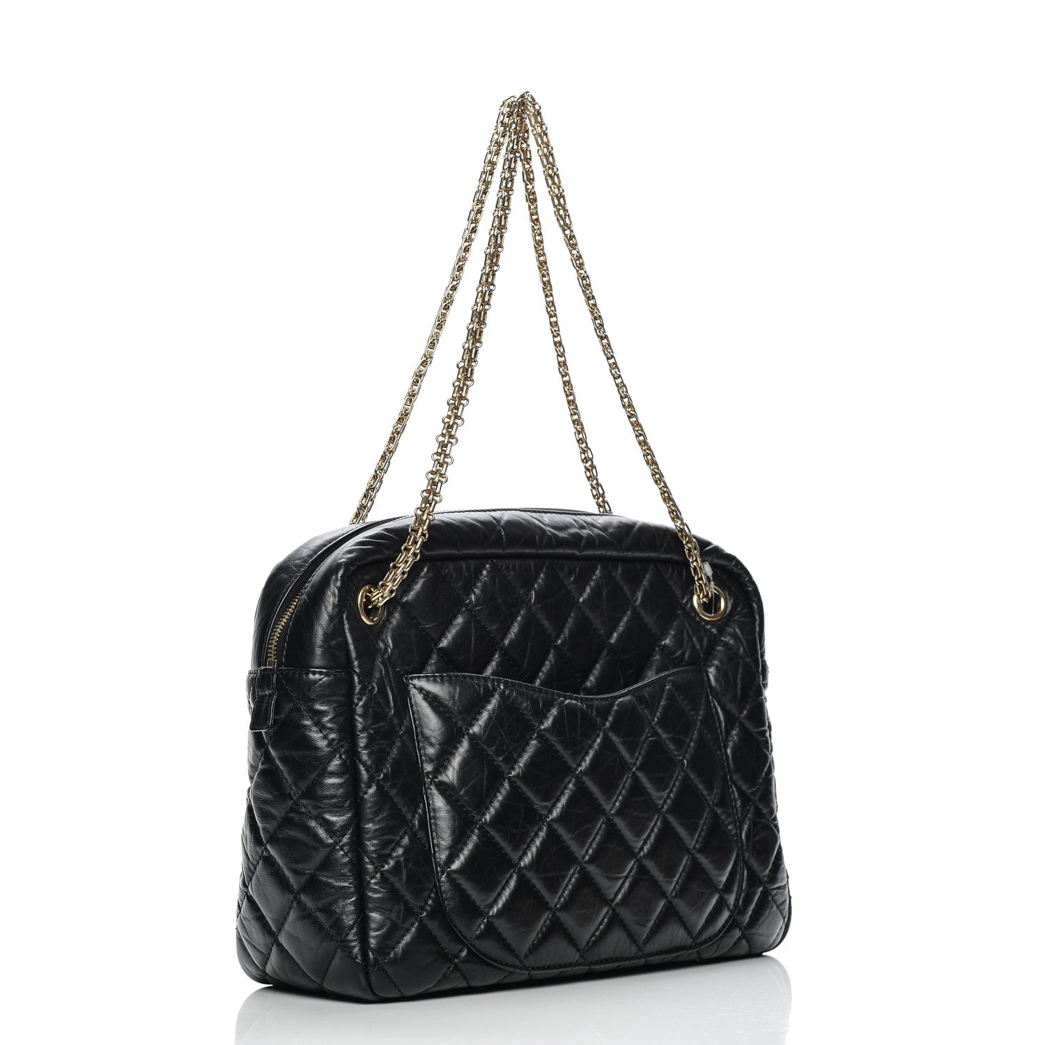 Chanel Aged Calfskin Quilted Large Reissue Camera Case Black 3 of 7