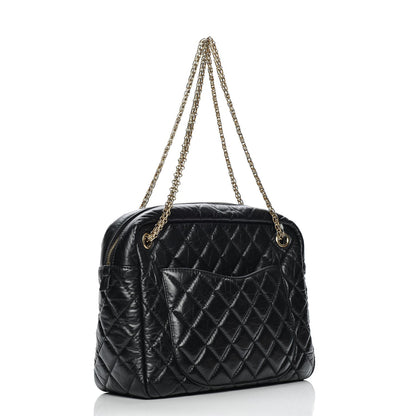 Chanel Aged Calfskin Quilted Large Reissue Camera Case Black 3 of 7