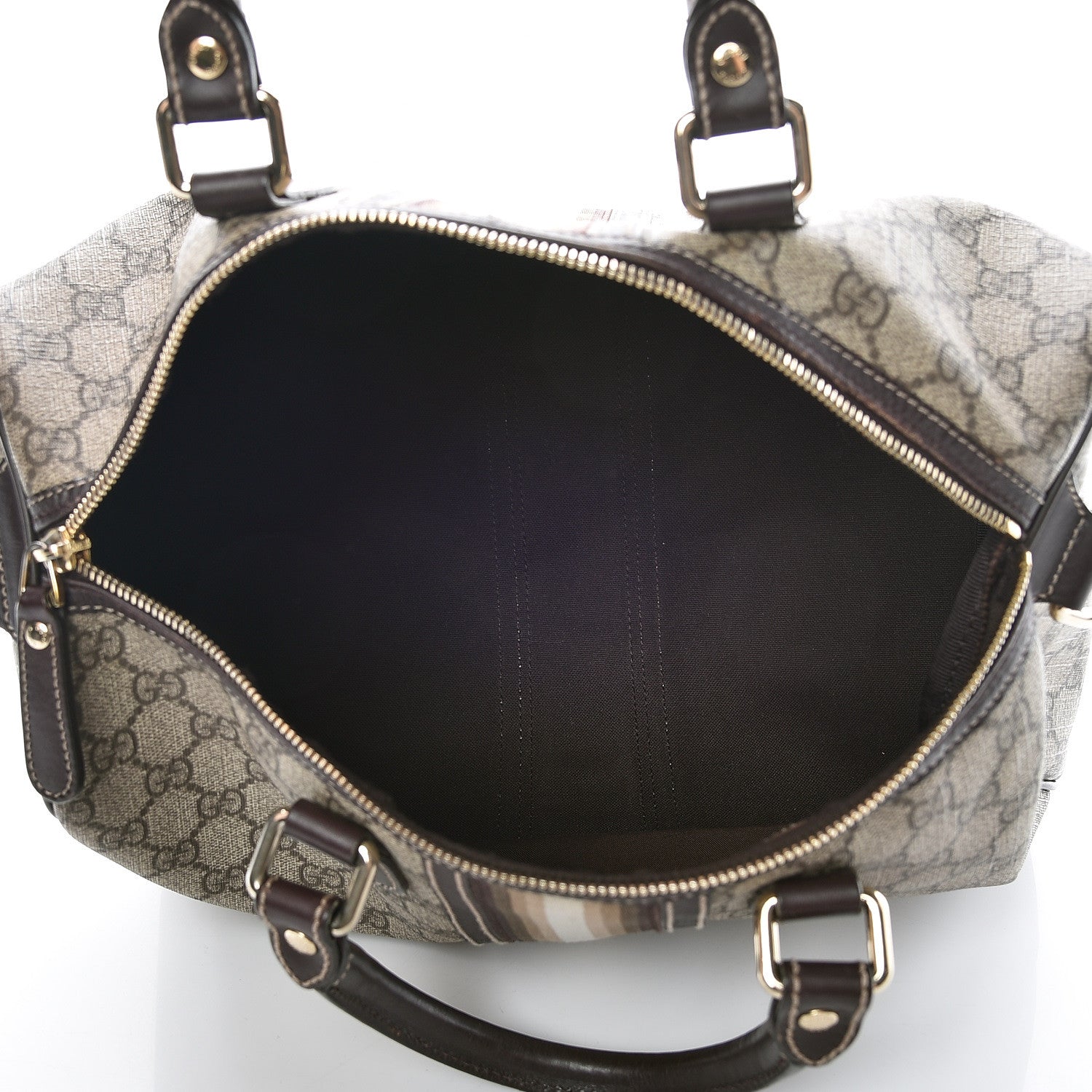 Gucci GG Plus Monogram Web Medium Joy Boston Dark Brown 5 of 17