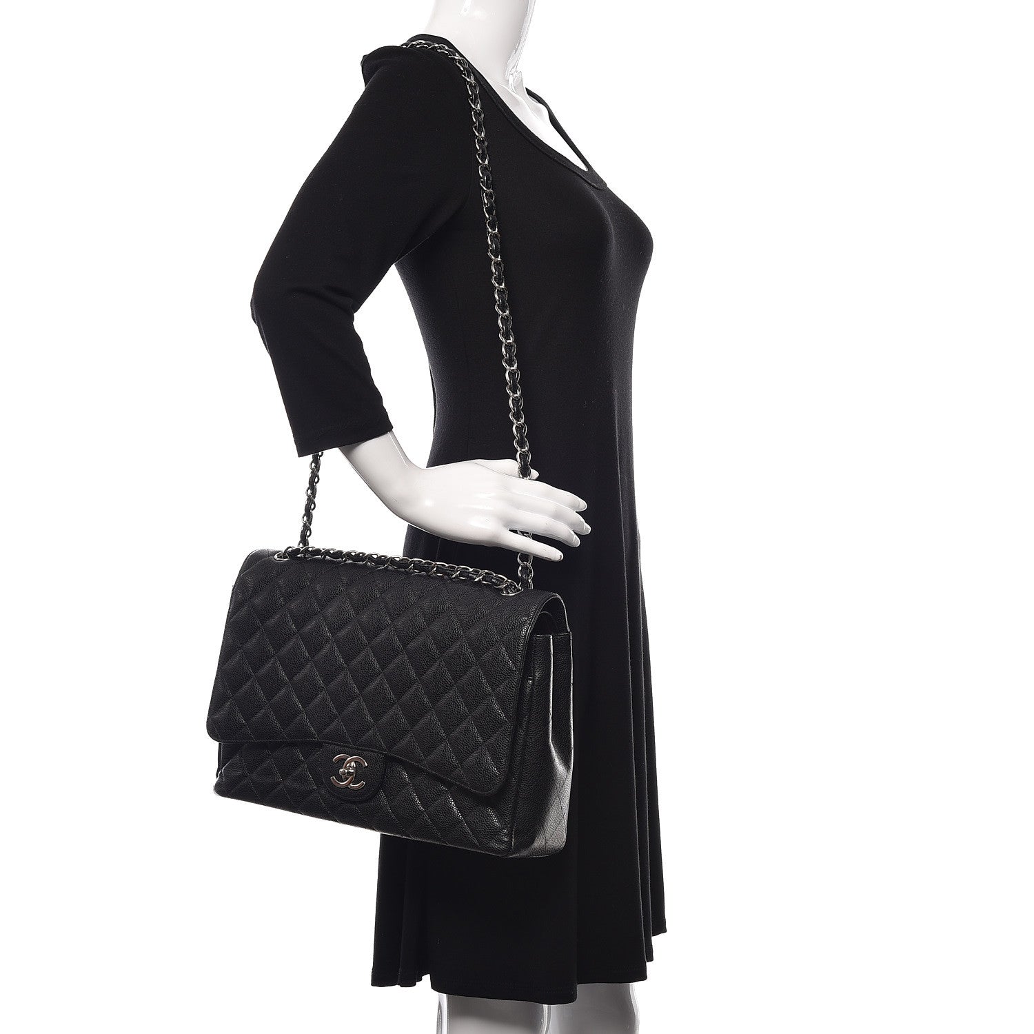 Chanel Caviar Quilted Maxi Double Flap Black 2 of 23
