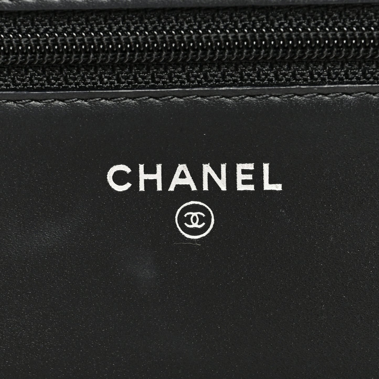 Patent Calfskin Quilted Boy Wallet On Chain WOC Black