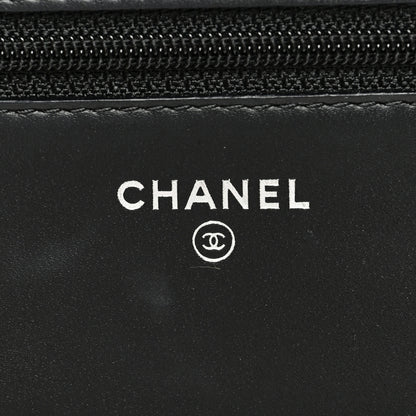 Chanel Patent Calfskin Quilted Boy Wallet On Chain WOC Black 6 of 10
