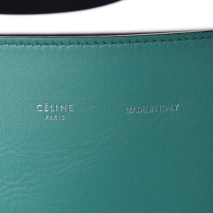 Celine Shiny Smooth Calfskin Small Twisted Cabas Turquoise Black 9 of 10