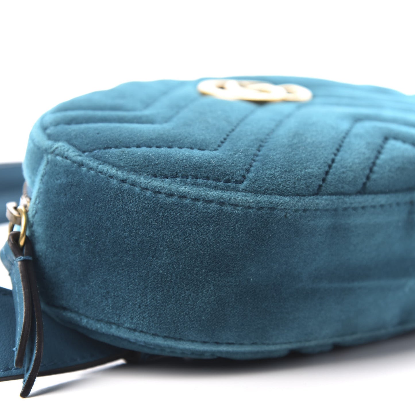 Velvet Matelasse GG Marmont Belt Bag 85 34 Pavone Cyan
