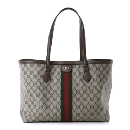 Gucci GG Supreme Monogram Medium Ophidia Shopping Tote Brown 1 of 10