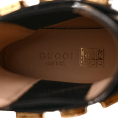Gucci Calfskin Crystal GG Trip Chelsea Ankle Boots 39.5 Black 7 of 9