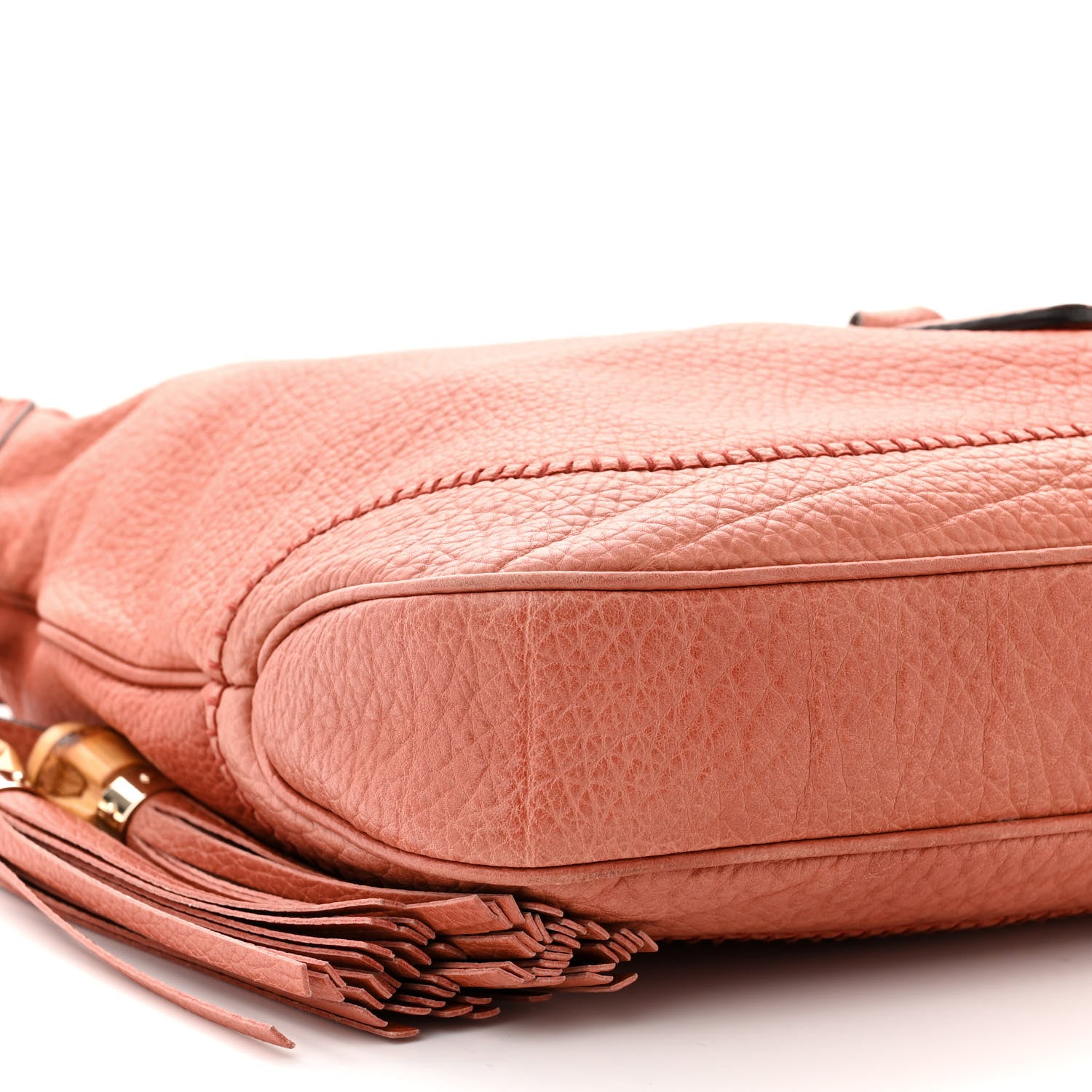 Gucci Pebbled Calfskin Medium New Jackie Shoulder Bag Coral 9 of 15