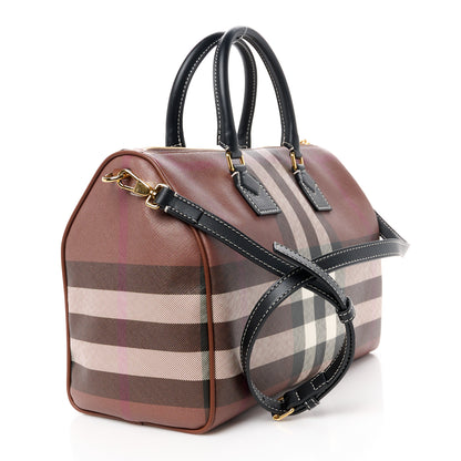 Burberry E-canvas Check Bowling Bag Dark Birch Brown 2 of 10