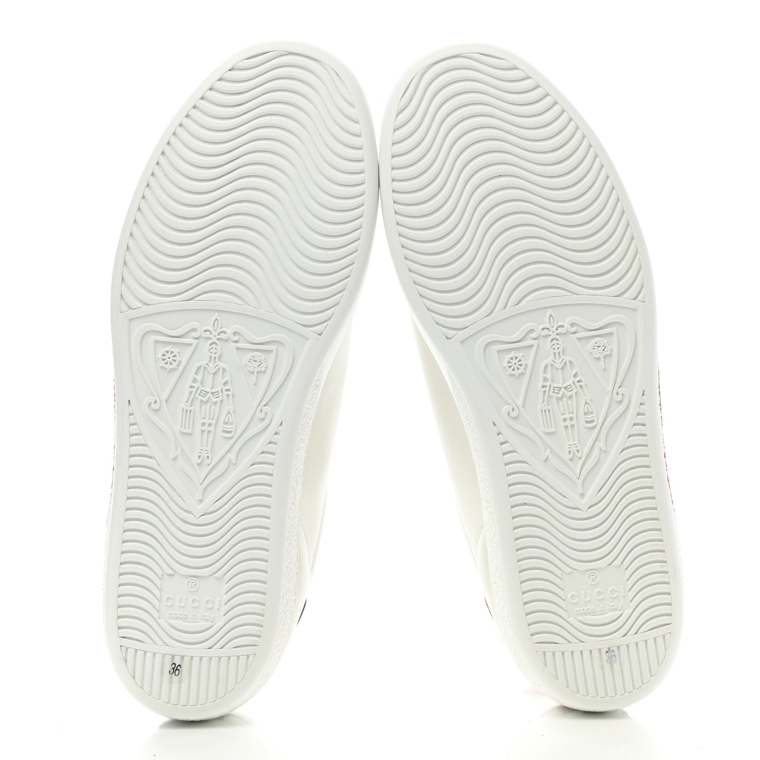 Gucci Calfskin Interlocking G Womens New Ace Sneakers 36 White Red Flame Green 5 of 10