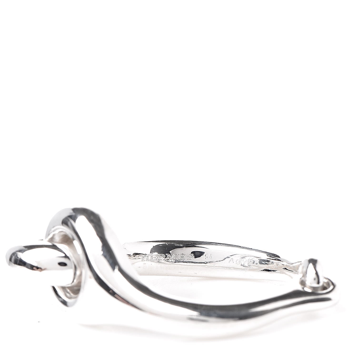 Hermes Sterling Silver Double Circle Link Ring 54 6.75 5 of 6