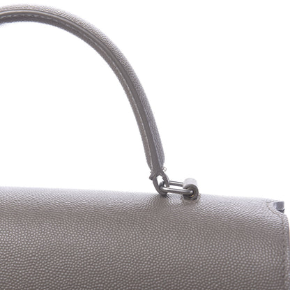 Saint Laurent Grain de Poudre Medium Classic Monogram Cassandra Top Handle Fog 7 of 13