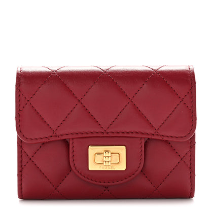 Chanel Aged Calfskin Quilted Reissue Flap Card Holder Wallet Red 1 of 10